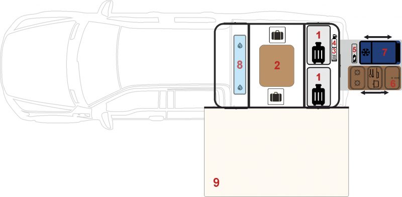 Модуль в пикап Alutruck: полная планировка